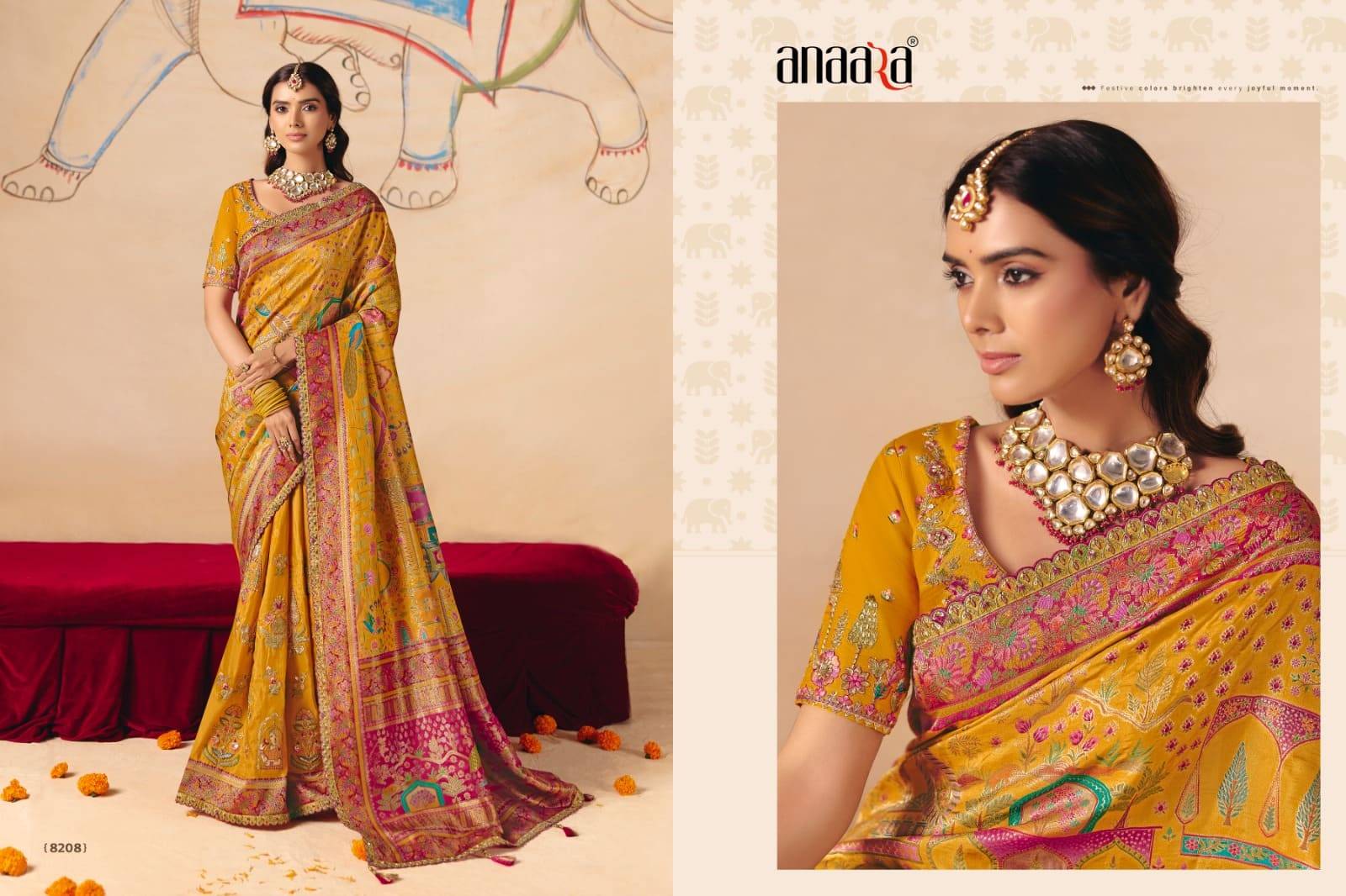 Anaara 8200 Series By Tathastu 8201 to 8212 Series Indian Traditional Bridal Wear Collection Beautiful Stylish Fancy Colorful Party Wear & Occasional Wear Silk Sarees At Wholesale Price